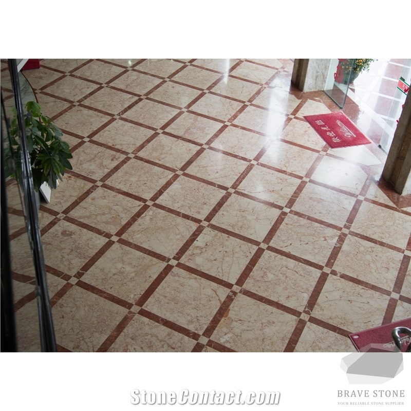 Turkish Rose Marble Stair Threshold