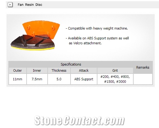 Fan Resin Disc for Heavy Weight Floor Grinding Machines