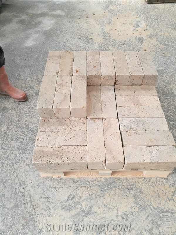 Classic Travertine Tumbled Bricks Landscaping Wall Products