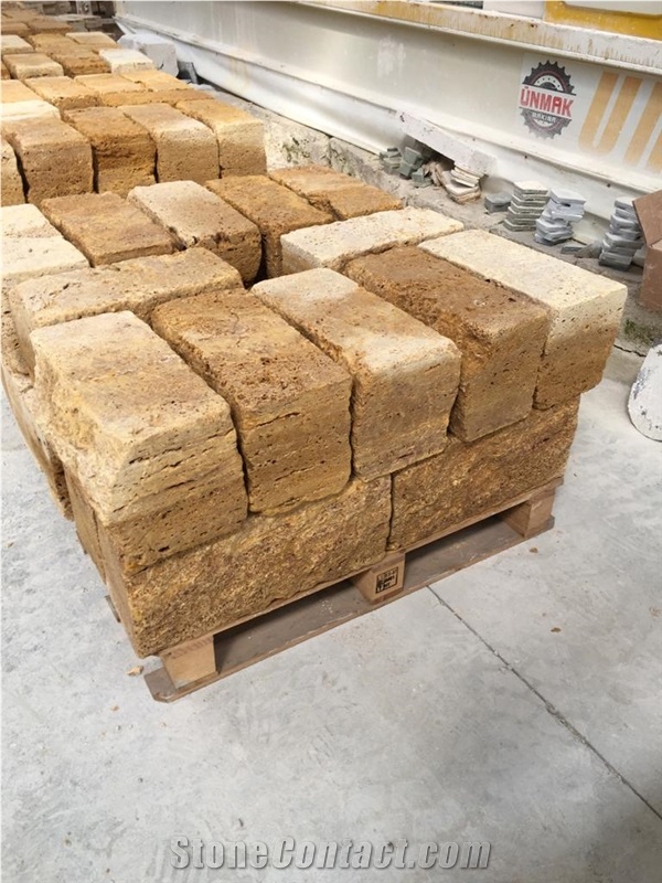 Gold Travertine Garden Retain Wall Stones