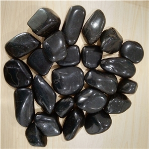 High Light Andd Polished Black Pebble Stone Nj-008