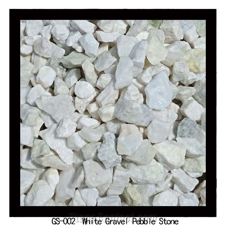 White Color Pebble Gravel Stone Gs-002