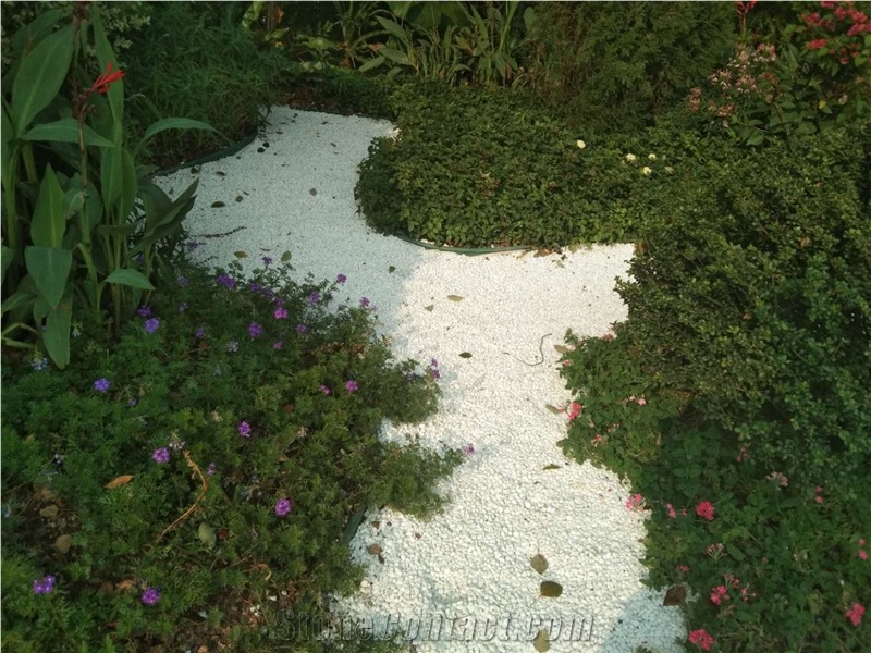 White Color Pebble Gravel Stone Gs-002