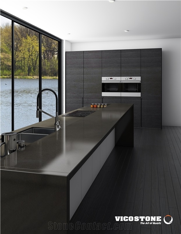 Andes Grey Quartz Countertop Vicostone Bq258