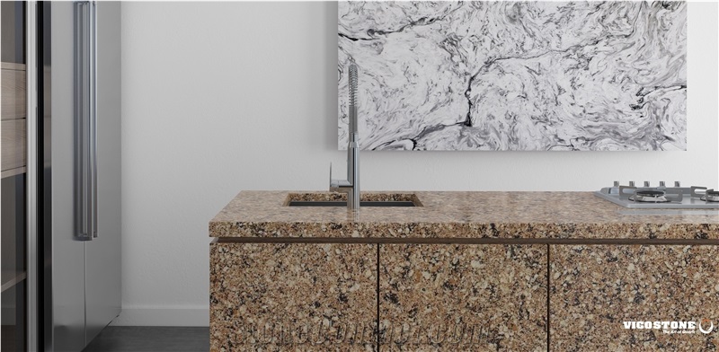 Carmen Brown Quartz Island Countertop Vicostone Bq9340