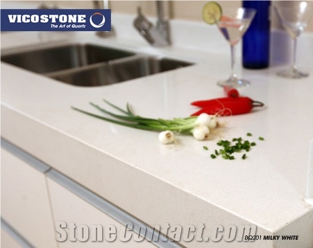 Quartz Countertop Vicostone Bq201 Milky White Quartz Countertop