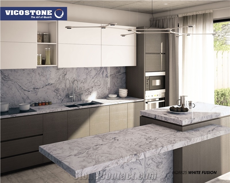 Quartz Countertop Vicostone Bq8825 White Fusion
