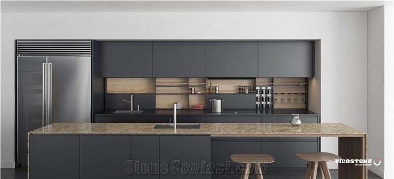Quartz Countertop Vicostone Bq9310 Silver Sea