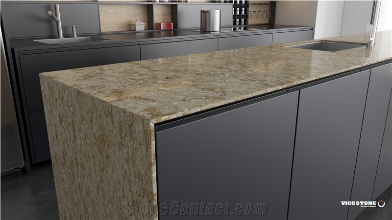 Quartz Countertop Vicostone Bq9310 Silver Sea