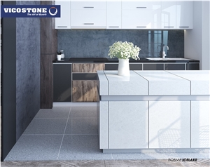 Quartz Kitchen Countertop Vicostone Bq8668 Icelake