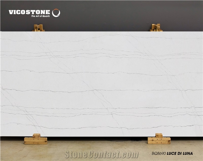 Quartz Kitchen Countertop Vicostone Bq8690 Luce Di Luna