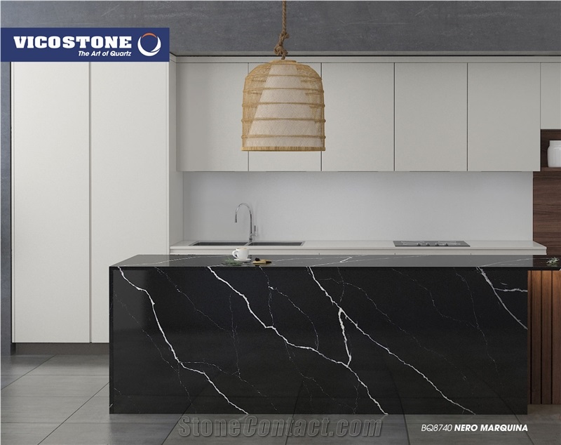 Quartz Kitchen Worktops Nero Marquina Vicostone
