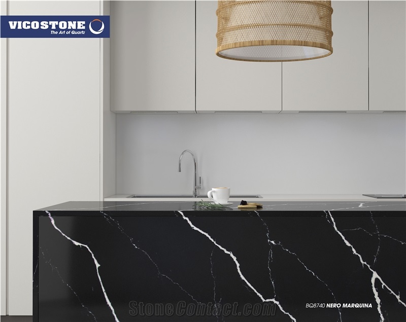 Quartz Kitchen Worktops Nero Marquina Vicostone