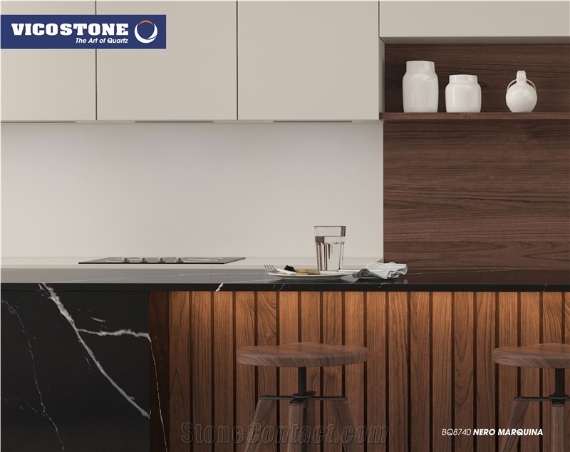 Quartz Kitchen Worktops Nero Marquina Vicostone
