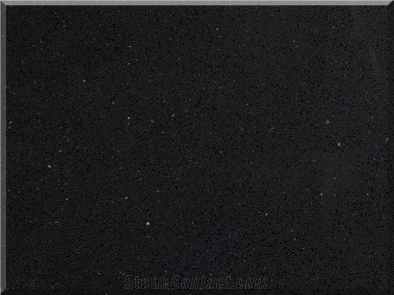 Vicostone Quartz Kitchen Countertop, Black Quartz Island Top