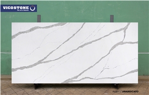 White Calacatta Quartz Countertop Vicostone