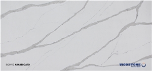 White Calacatta Quartz Countertop Vicostone