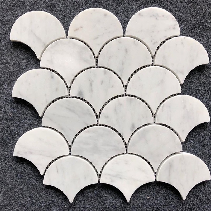 Circular Sector Type Marble Mosaic Tiles