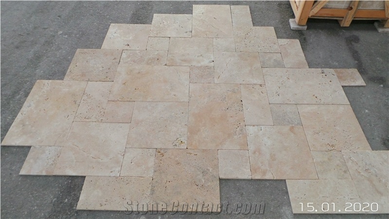 Classic Travertine Tumbled French Pattern