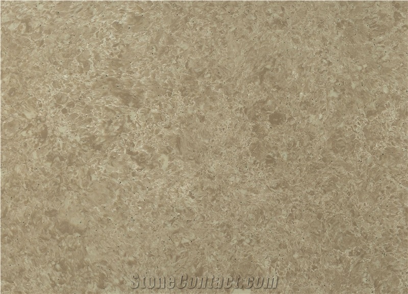 Abstract Beige Art Pattern Quartz Stone Slabs