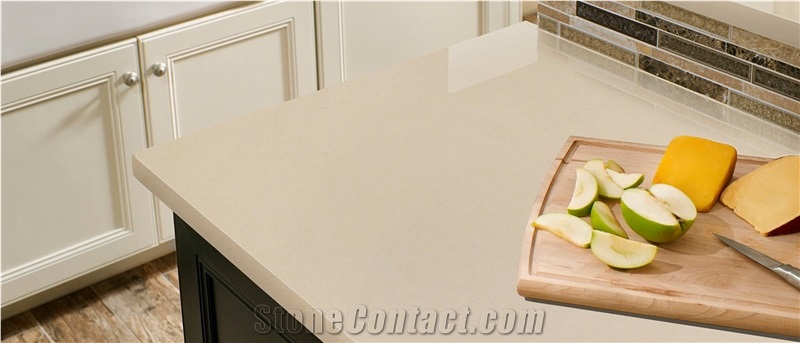 Beige Pure Color Quartz Stone