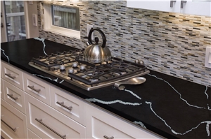 Black Calacata Quartz Stone Kitchen Countertop