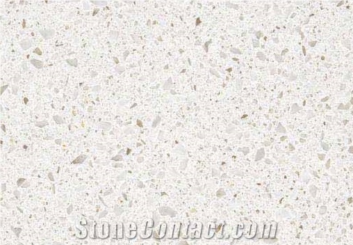 Crystal White Monochrome Quartz Stone Slab