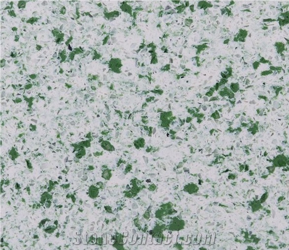 Green Multi Color Quartz Slabs