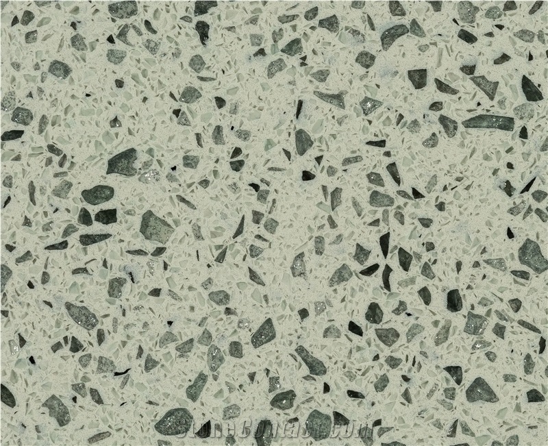 Light Green Multi Color Quartz Slabs