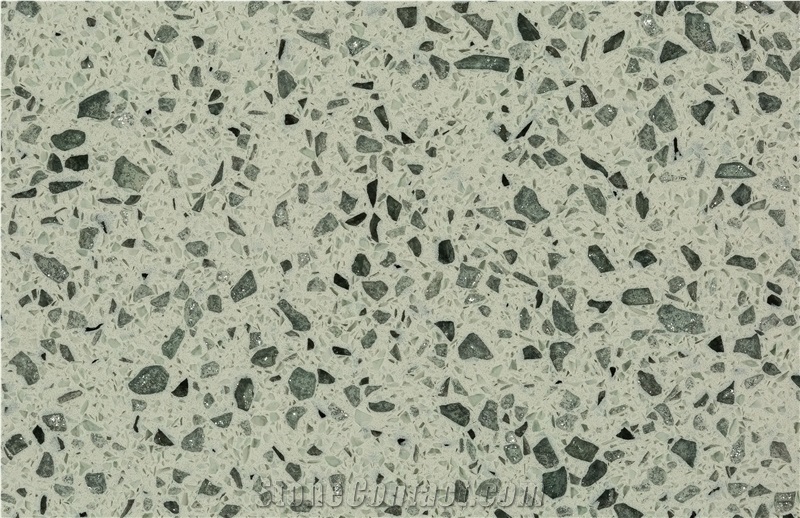 Light Green Multi Color Quartz Slabs