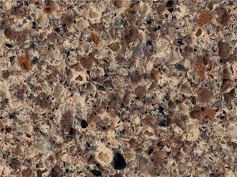 Multi Colour Brown 2113 Quartz Stone Slabs