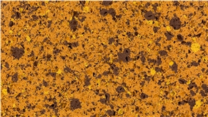 Orange Multi Color Quartz Slabs
