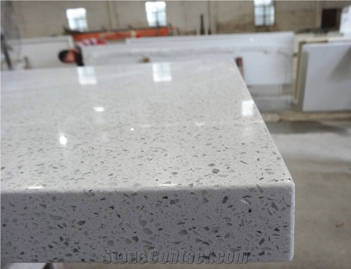 Pearl White Monochrome Quartz Stone Slabs