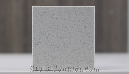 Pure Silver Color Quartz Stone Slabs