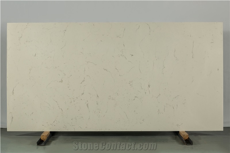 Semi White Pattern Quartz Slab Zd-8113