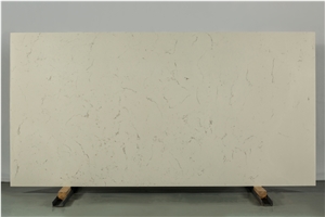Semi White Pattern Quartz Slab Zd-8113