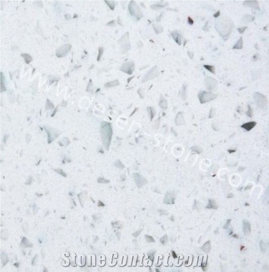 Silver White Diamond Quartz Stone Slabs