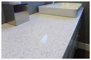 Silver White Diamond Quartz Stone Slabs