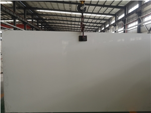 Silvery Pure Color Quartz Slab Zd-6152