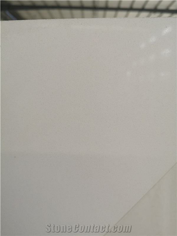 Silvery Pure Color Quartz Slab Zd-6152