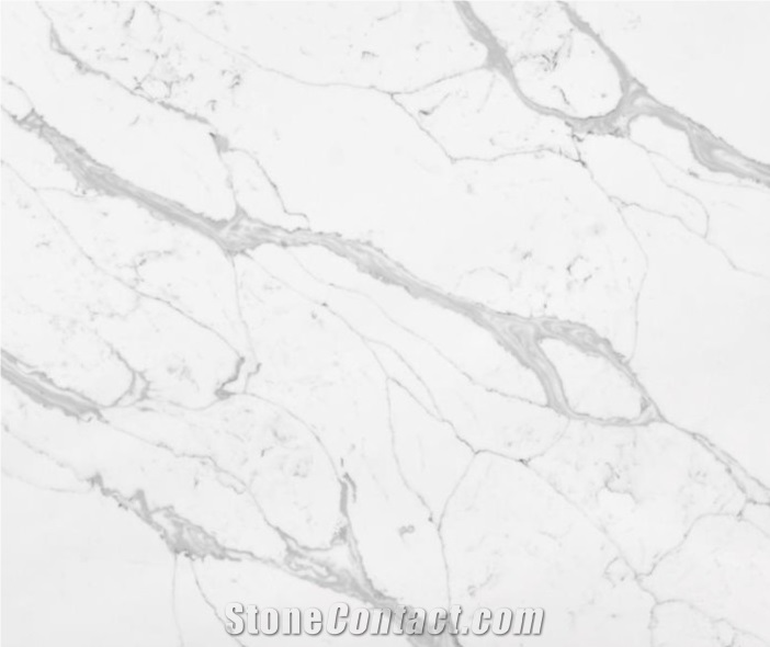 Super White Calacatta Quartz Slabs