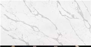 Super White Calacatta Quartz Slabs