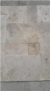 Edge Breaking Ivory Travertine Brushed French Pattern Set