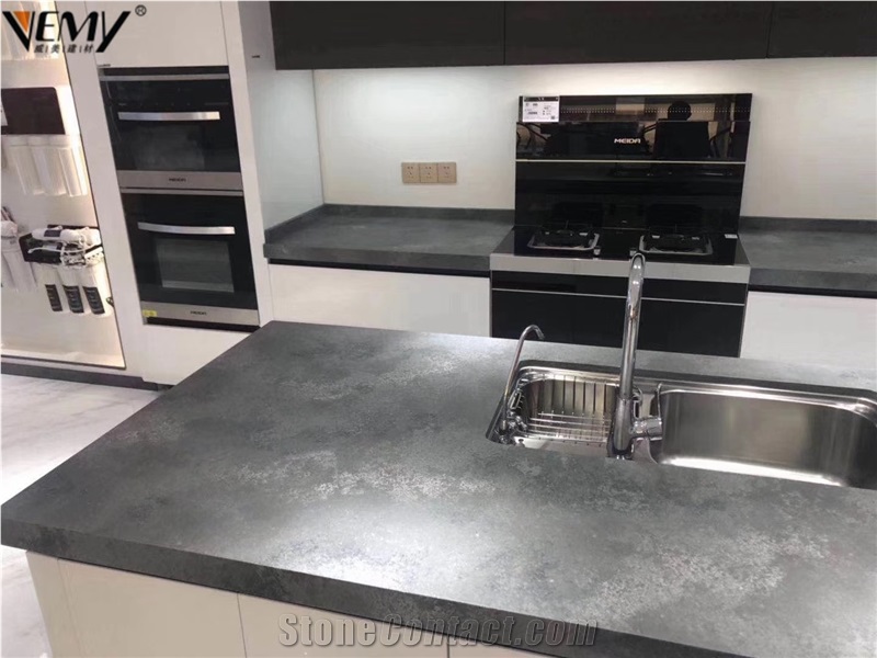 Caesarstone Grey Concrete Vemy Quartz Stone Countertop