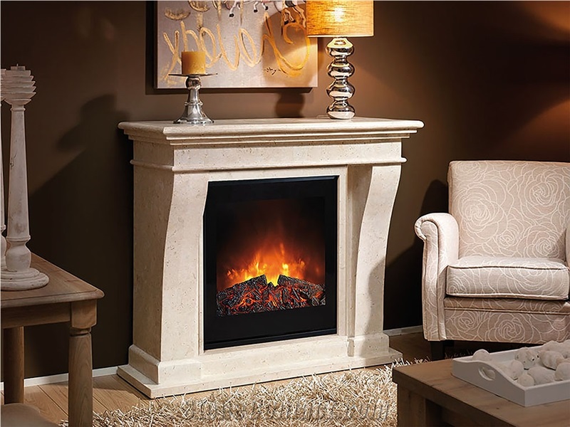 Artificial Marble Beige Colors Fireplace Factroy