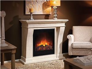 Artificial Marble Beige Colors Fireplace Factroy