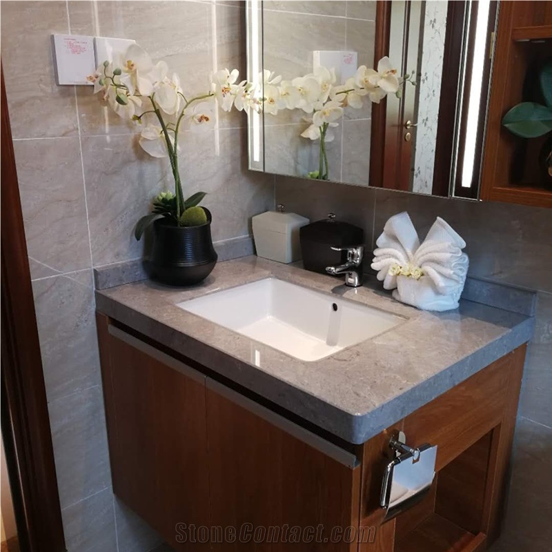 Artificial Stone Grey Marble Slab Tile for Vanity Top