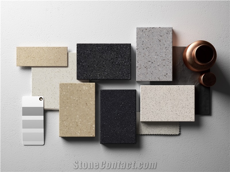 Beige Marble Solid Surface Terrazzo Tile Hwn616