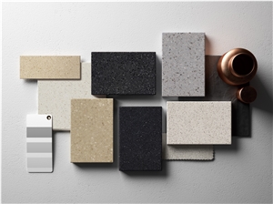 Beige Marble Solid Surface Terrazzo Tile Hwn616