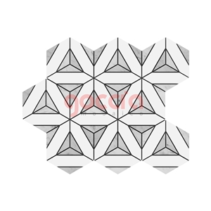 Delta - Bianco Dolomite Marble & Bianco Carrara Marble Waterjet Pattern Mosaic